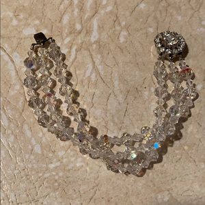 Vintage Triple Strand Crystal Bracelet